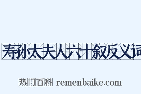 寿孙太夫人六十叙反义词是什么意思的图片